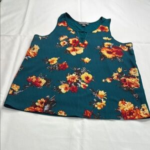 Market & Spruce Floral Teal Blouse